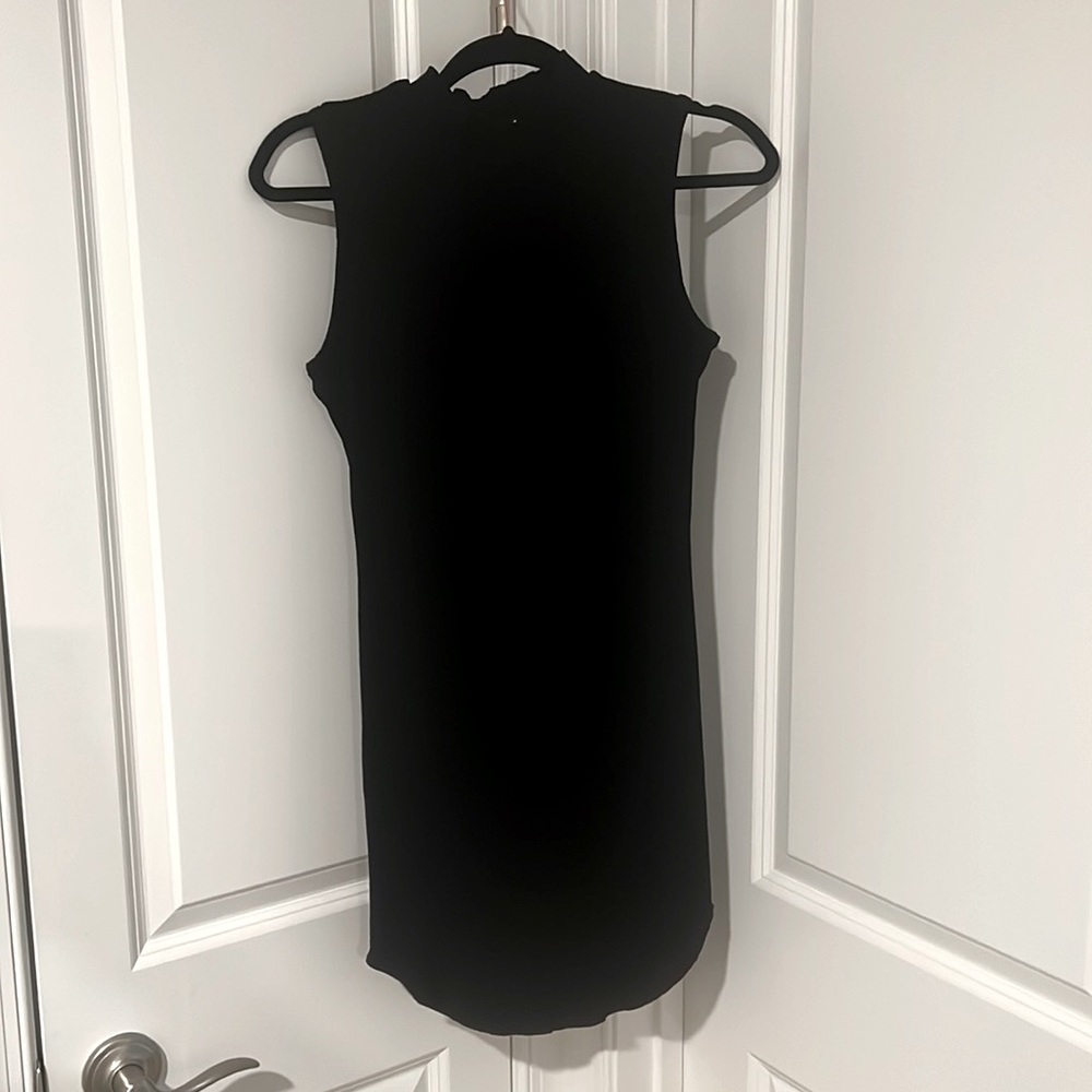 Black no sleeve mini dress